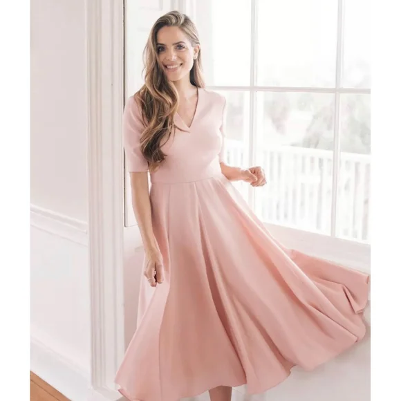 Anthropologie Dresses Gal Meets Glam Pink Fit And Flare Midi